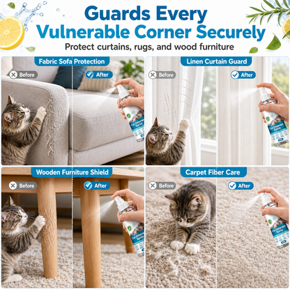 🐱✨ PROMO FLASH : 50% DE RÉDUCTION ! Spray Répulsif Anti-Griffures pour Chat aux Agrumes – Formule Transparente & Non Tachante for Protéger Canapés et Meubles ✨