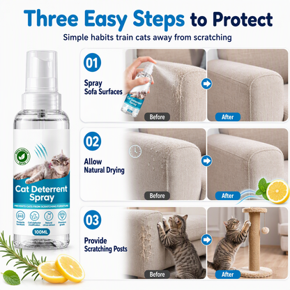 🐱✨ PROMO FLASH : 50% DE RÉDUCTION ! Spray Répulsif Anti-Griffures pour Chat aux Agrumes – Formule Transparente & Non Tachante for Protéger Canapés et Meubles ✨