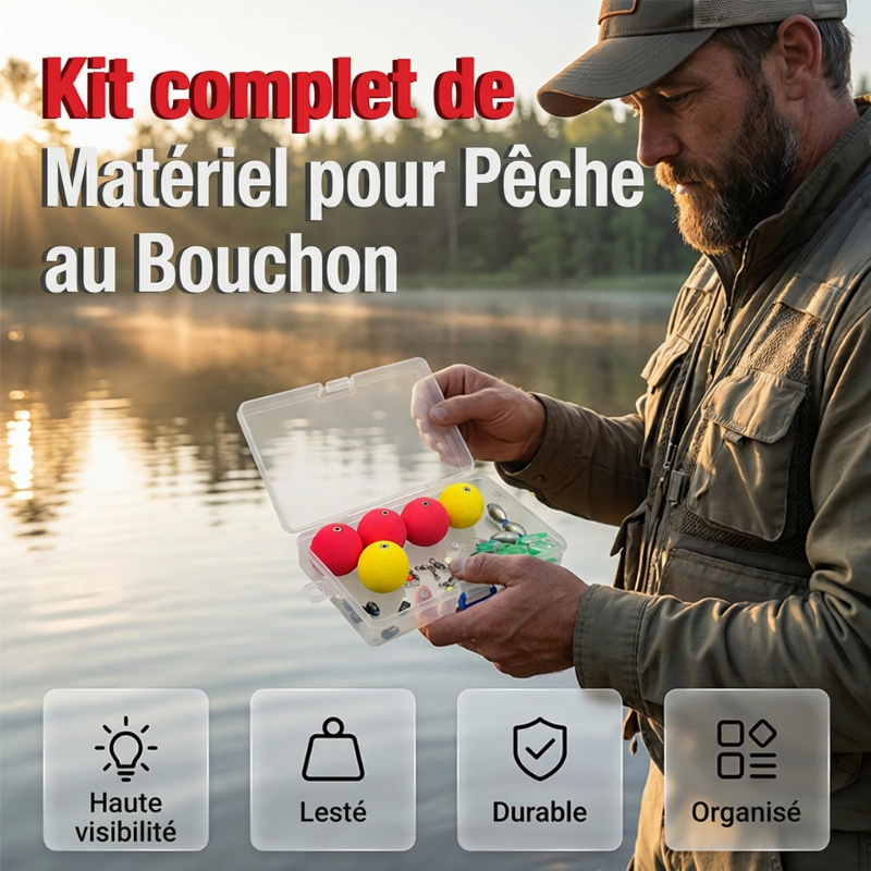🎣🔴 Kit Flotteurs de Pêche Lestés Haute Visibilité | Mousse Anti-Choc, Longue Distance & Boîte Inclus