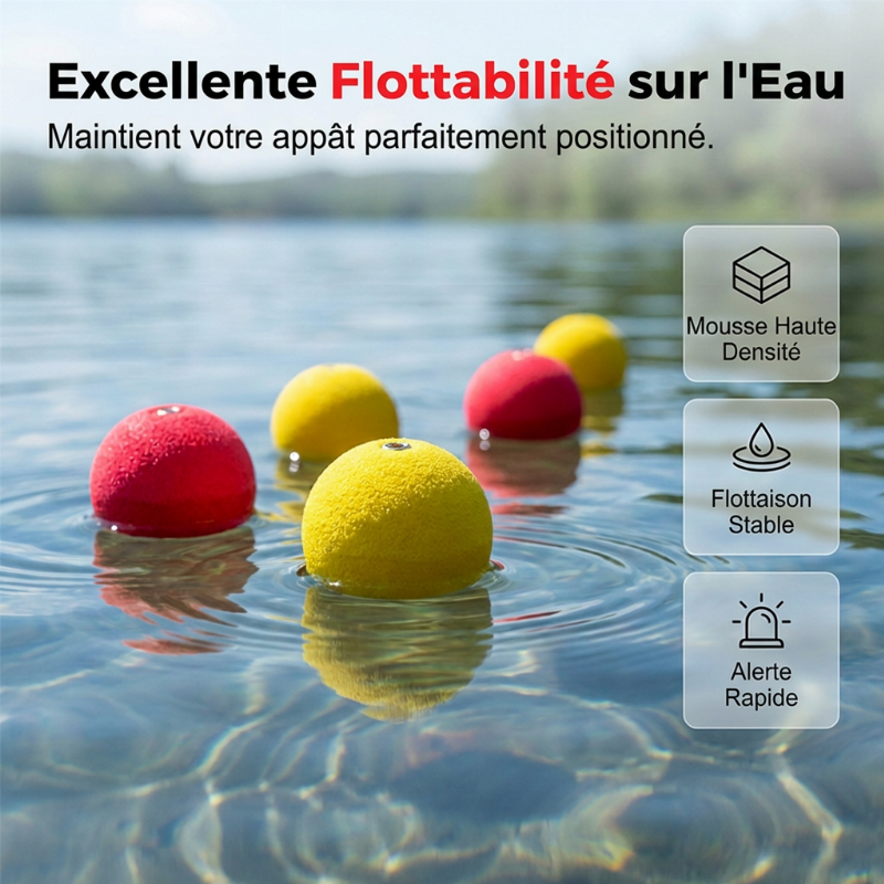 🎣🔴 Kit Flotteurs de Pêche Lestés Haute Visibilité | Mousse Anti-Choc, Longue Distance & Boîte Inclus