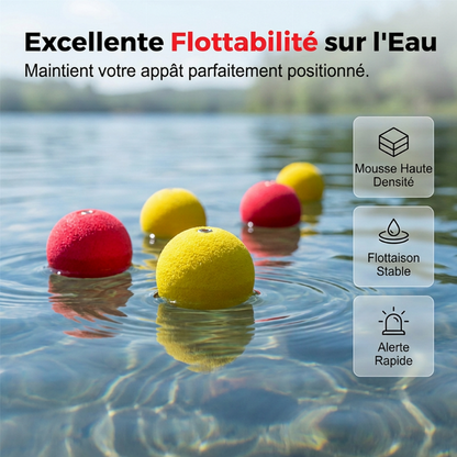 🎣🔴 Kit Flotteurs de Pêche Lestés Haute Visibilité | Mousse Anti-Choc, Longue Distance & Boîte Inclus