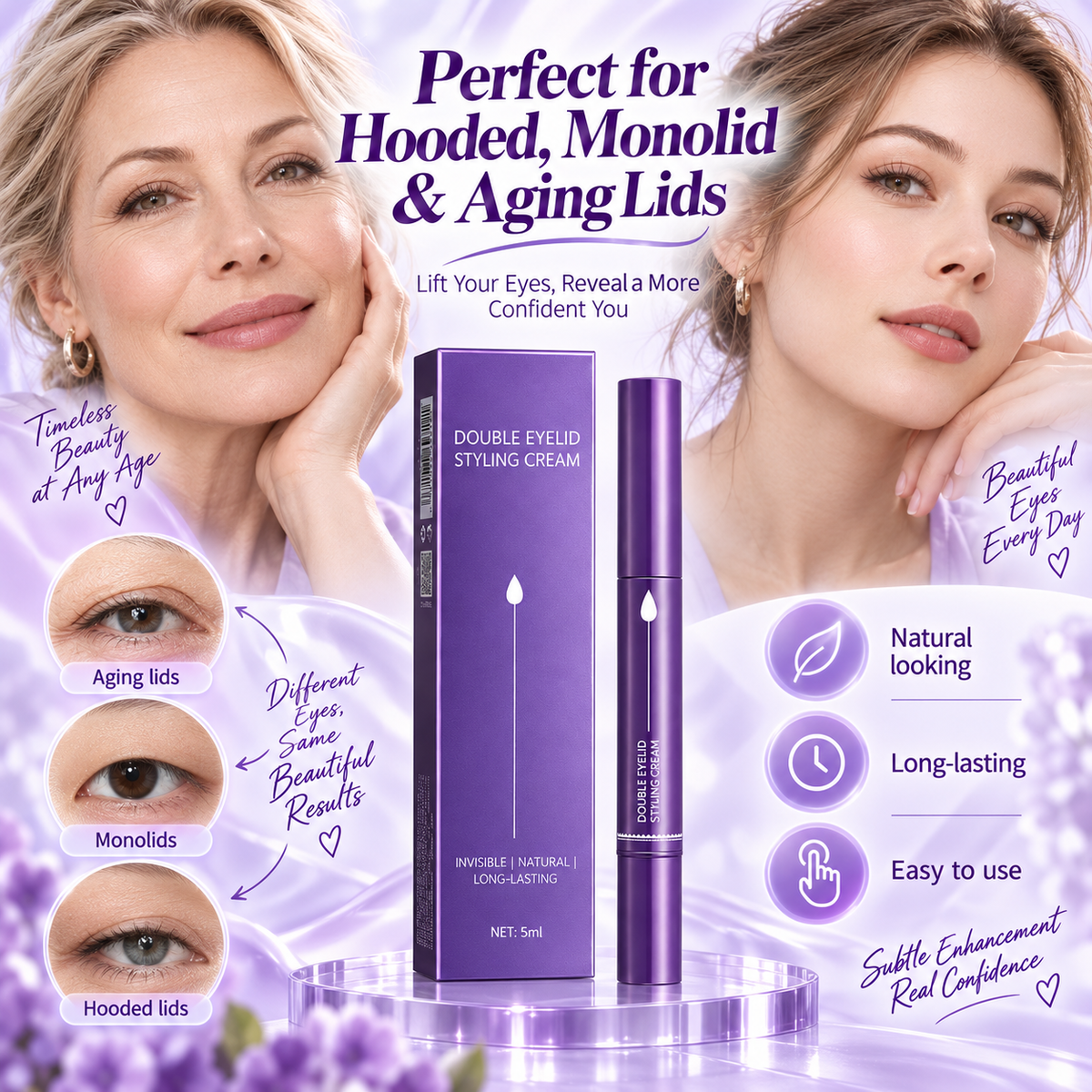 Stylo crème invisible pour paupières doubles