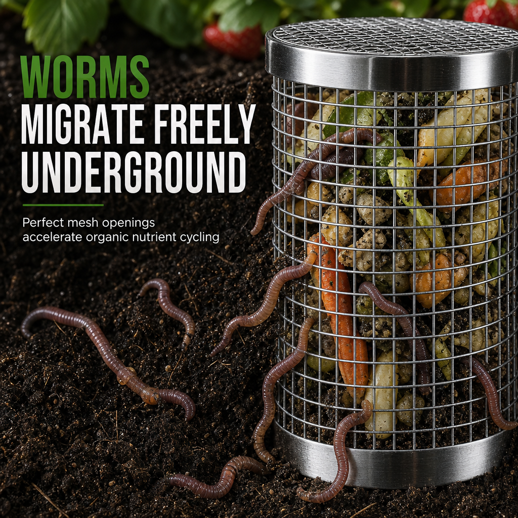 Stainless Steel Worm Composting Tube for Gardens