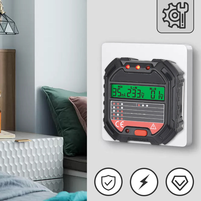 ⚡🔥50% DE RÉDUCTION ! Testeur de prises numérique LCD, test RCD, détecte défauts de câblage🔌