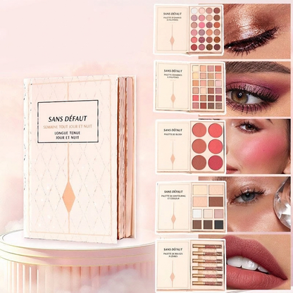 💄50% DE RÉDUCTION MAINTENANT !🥳🥳 Palette Livre de Maquillage Tout-en-un – Kit de Maquillage Multi-couches avec Fards à Paupières, Blush, Contour et Enlumineur, Livre de Maquillage Pliable et Portable pour le Quotidien et les Fêtes