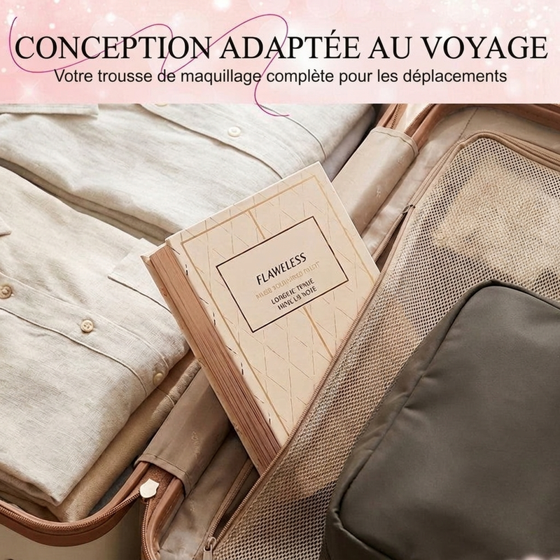 💄50% DE RÉDUCTION MAINTENANT !🥳🥳 Palette Livre de Maquillage Tout-en-un – Kit de Maquillage Multi-couches avec Fards à Paupières, Blush, Contour et Enlumineur, Livre de Maquillage Pliable et Portable pour le Quotidien et les Fêtes