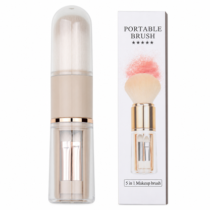 🖌️🔥DERNIER JOUR -50% ! Pinceaux maquillage rétractables portables, multifonctionnels, pinceau poudre et lèvres silicone✨