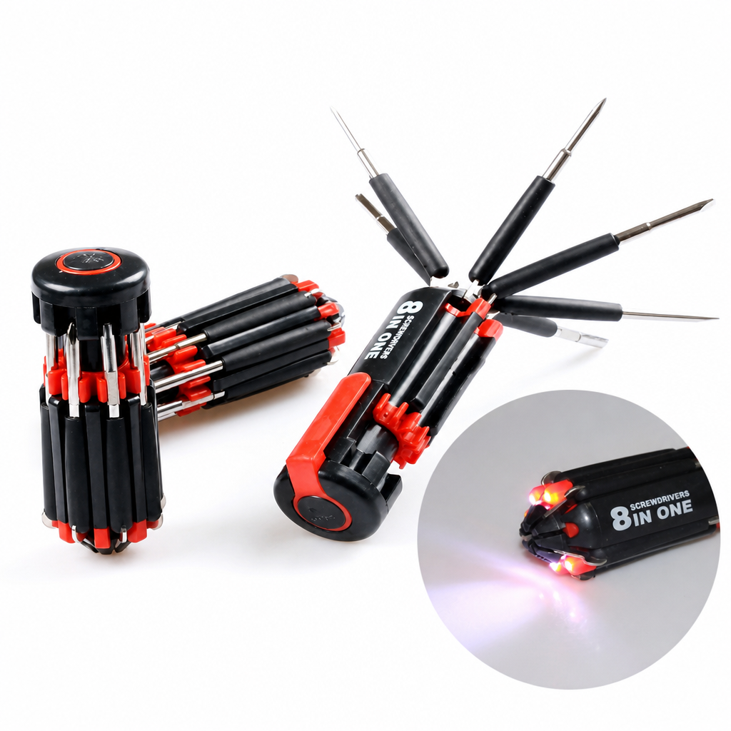📢📢50 % DE RÉDUCTION !! ⏰Tournevis Multifonction avec Lampe LED Intégrée
