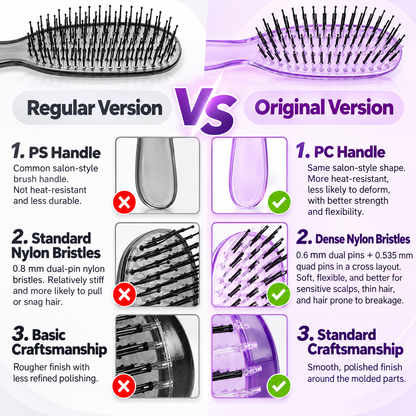 ✨ Brosse démêlante et massante – Démêle instantanément les nœuds en douceur, sur cheveux secs ou mouillés 💆‍♀️