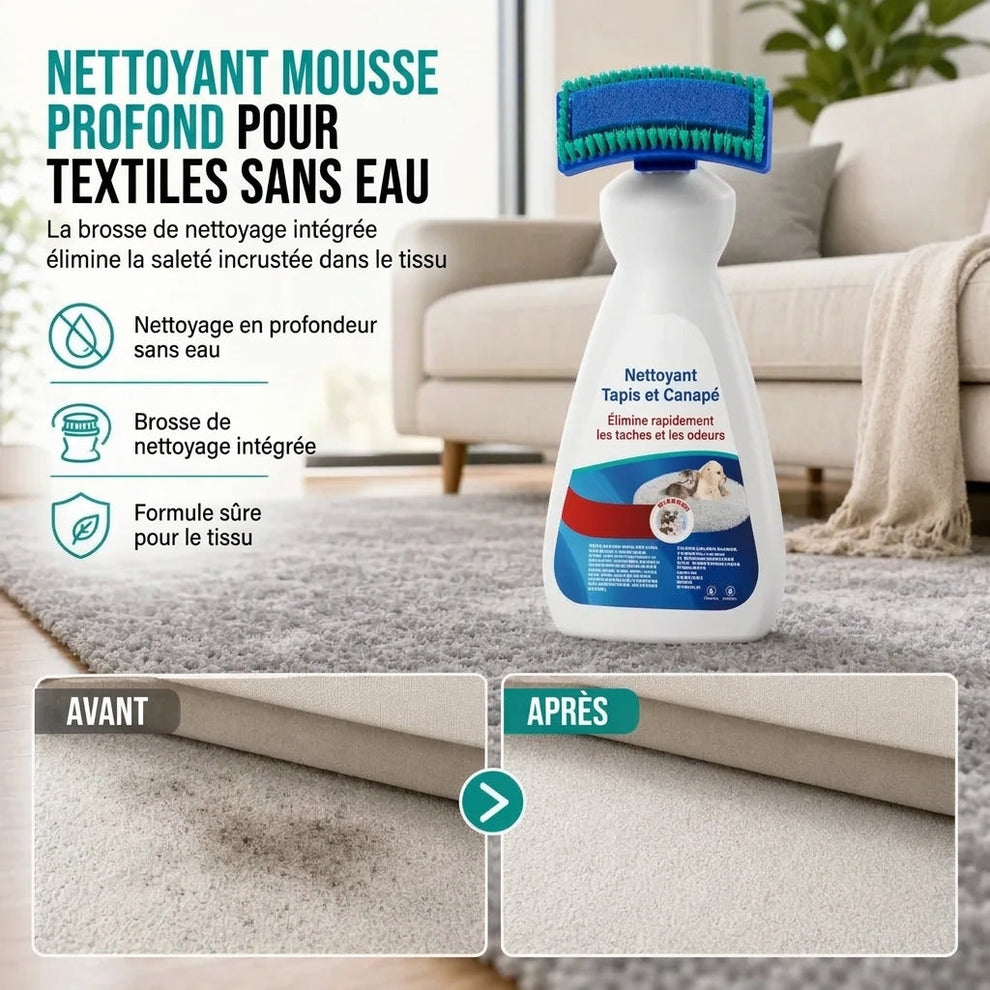 Cacapes Nettoyez instantanément tapis et canapés ! Mousse nettoyante pour tiss ...