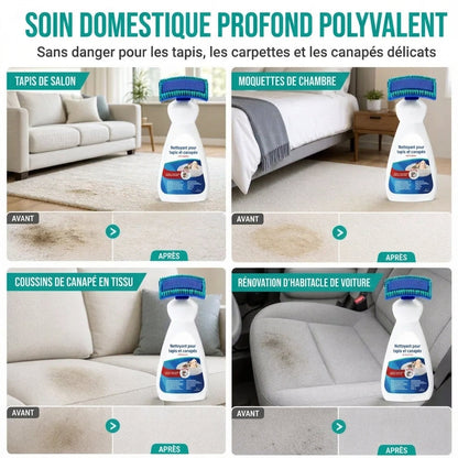 Nettoyez instantanément tapis et canapés ! Mousse nettoyante pour tissus sans eau
