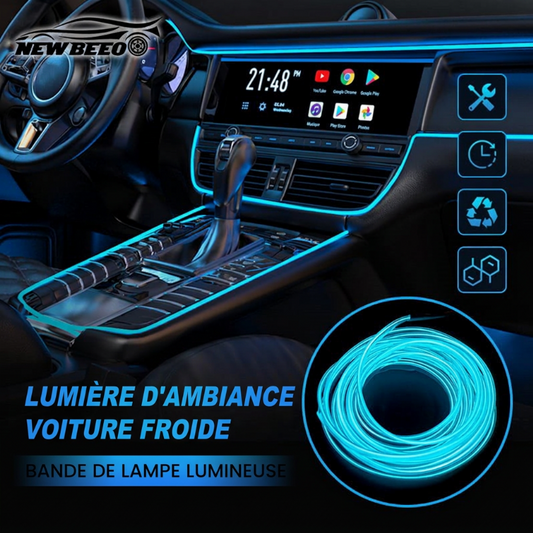 📢 50% de Réduction – Bande Lumineuse LED d'Ambiance Intérieure pour Voiture avec Prise USB et Éclairage Néon Flexible