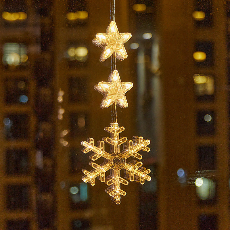 Décorations de Noël LED à ventouse pour fenêtres – À piles, blanc chaud ou multicolore