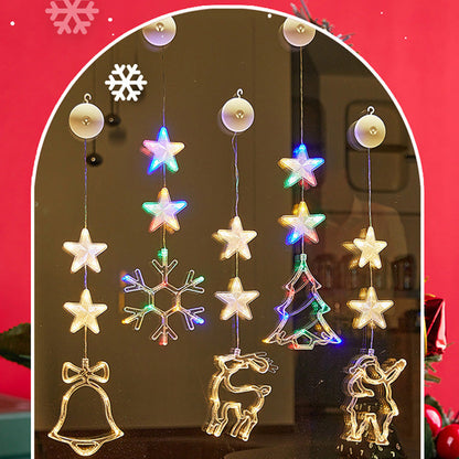 Décorations de Noël LED à ventouse pour fenêtres – À piles, blanc chaud ou multicolore