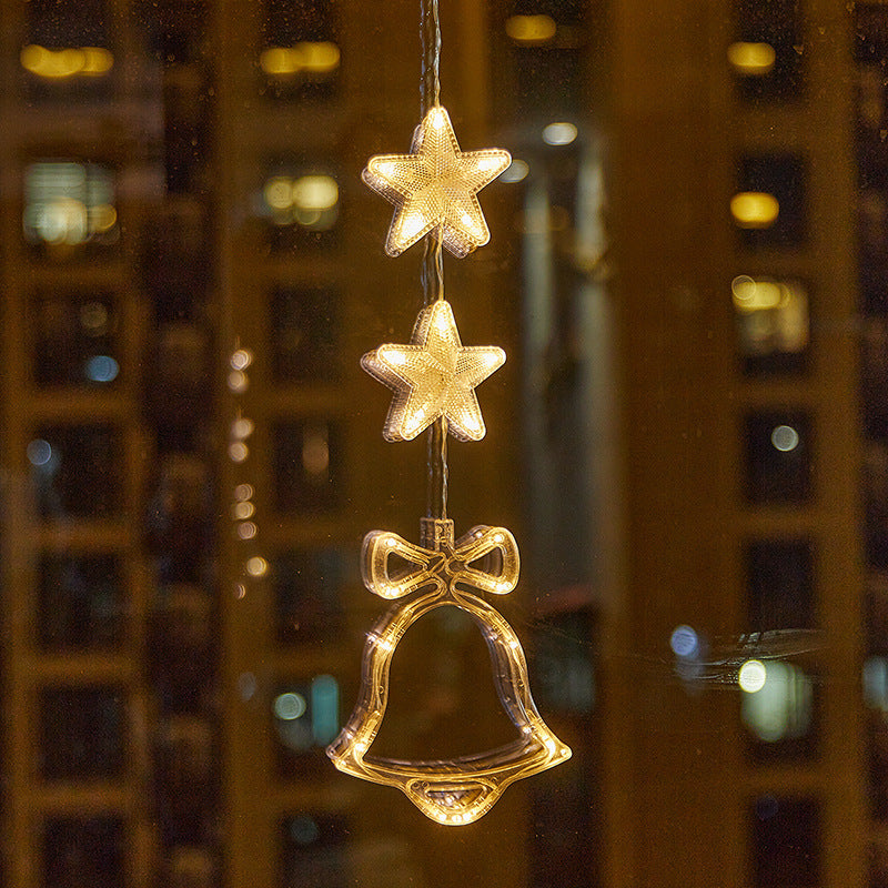 Décorations de Noël LED à ventouse pour fenêtres – À piles, blanc chaud ou multicolore