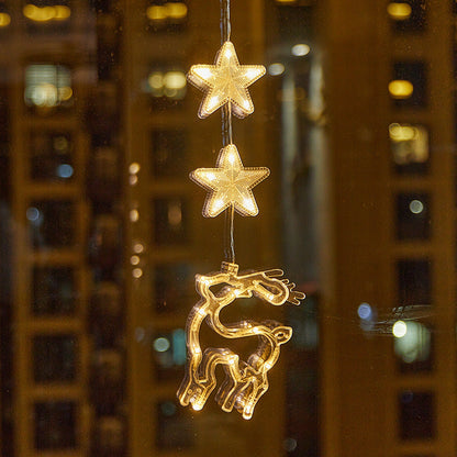 Décorations de Noël LED à ventouse pour fenêtres – À piles, blanc chaud ou multicolore