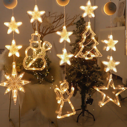 Décorations de Noël LED à ventouse pour fenêtres – À piles, blanc chaud ou multicolore