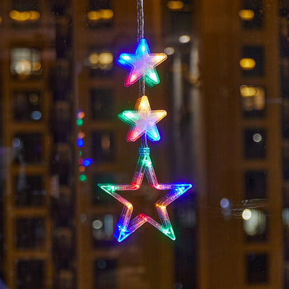 Décorations de Noël LED à ventouse pour fenêtres – À piles, blanc chaud ou multicolore