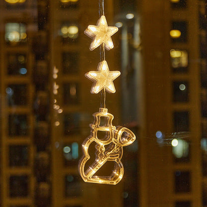 Décorations de Noël LED à ventouse pour fenêtres – À piles, blanc chaud ou multicolore