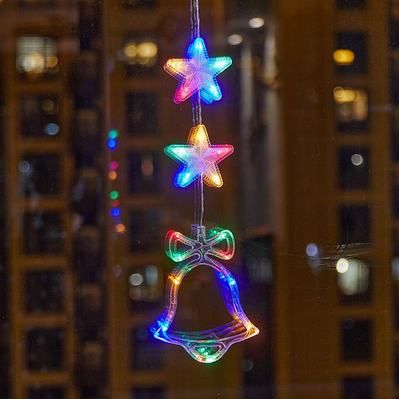 Décorations de Noël LED à ventouse pour fenêtres – À piles, blanc chaud ou multicolore