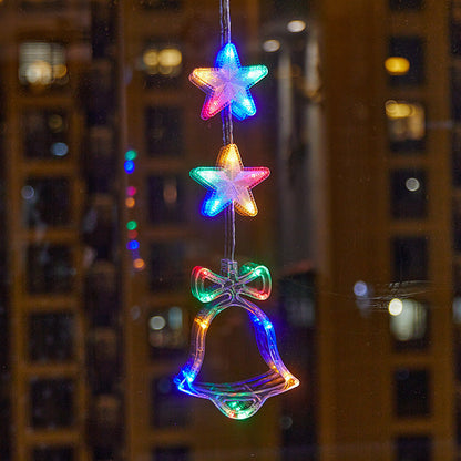 Décorations de Noël LED à ventouse pour fenêtres – À piles, blanc chaud ou multicolore