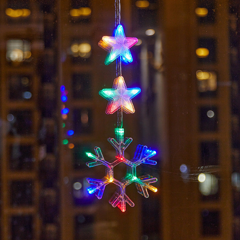 Décorations de Noël LED à ventouse pour fenêtres – À piles, blanc chaud ou multicolore