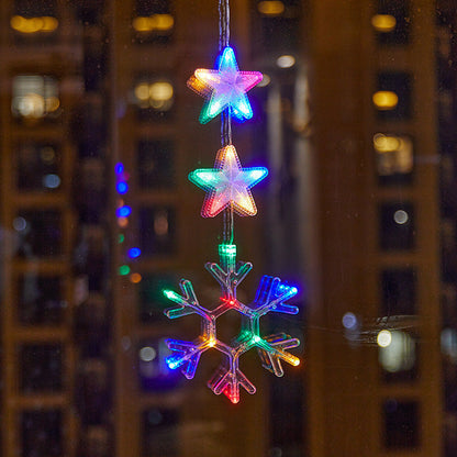 Décorations de Noël LED à ventouse pour fenêtres – À piles, blanc chaud ou multicolore