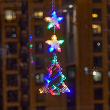 Décorations de Noël LED à ventouse pour fenêtres – À piles, blanc chaud ou multicolore