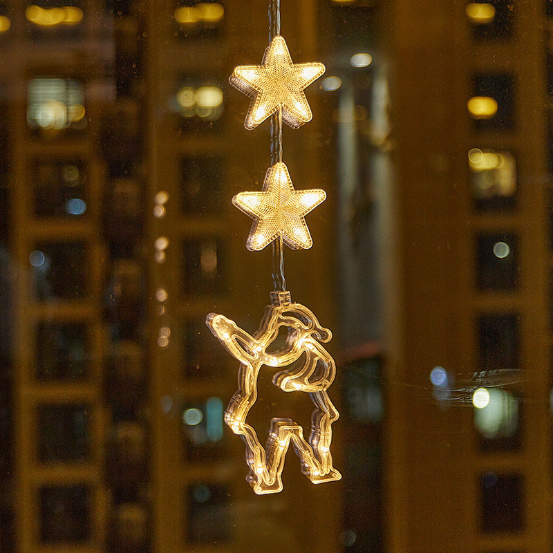Décorations de Noël LED à ventouse pour fenêtres – À piles, blanc chaud ou multicolore