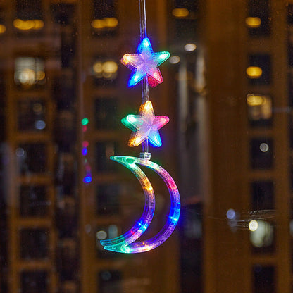 Décorations de Noël LED à ventouse pour fenêtres – À piles, blanc chaud ou multicolore