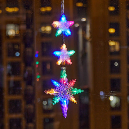 Décorations de Noël LED à ventouse pour fenêtres – À piles, blanc chaud ou multicolore