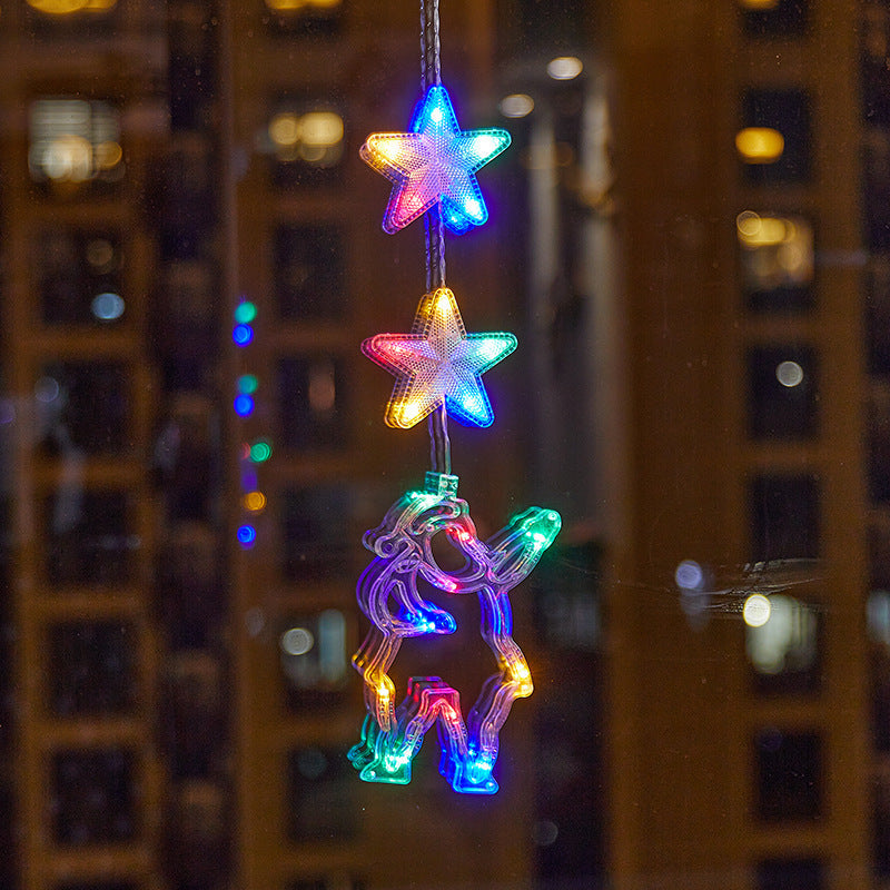 Décorations de Noël LED à ventouse pour fenêtres – À piles, blanc chaud ou multicolore