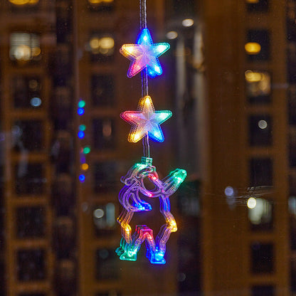 Décorations de Noël LED à ventouse pour fenêtres – À piles, blanc chaud ou multicolore
