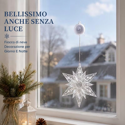 Décorations de Noël LED à ventouse pour fenêtres – À piles, blanc chaud ou multicolore