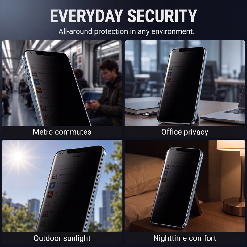 📢 50% de Réduction – Protecteur d'Écran Verre Trempé Privacy, Anti-Espion 30° et Couverture 9D pour iPhone 11 à 17 Pro Max
