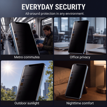 📢 50% de Réduction – Protecteur d'Écran Verre Trempé Privacy, Anti-Espion 30° et Couverture 9D pour iPhone 11 à 17 Pro Max