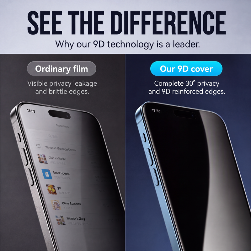 📢 50% de Réduction – Protecteur d'Écran Verre Trempé Privacy, Anti-Espion 30° et Couverture 9D pour iPhone 11 à 17 Pro Max