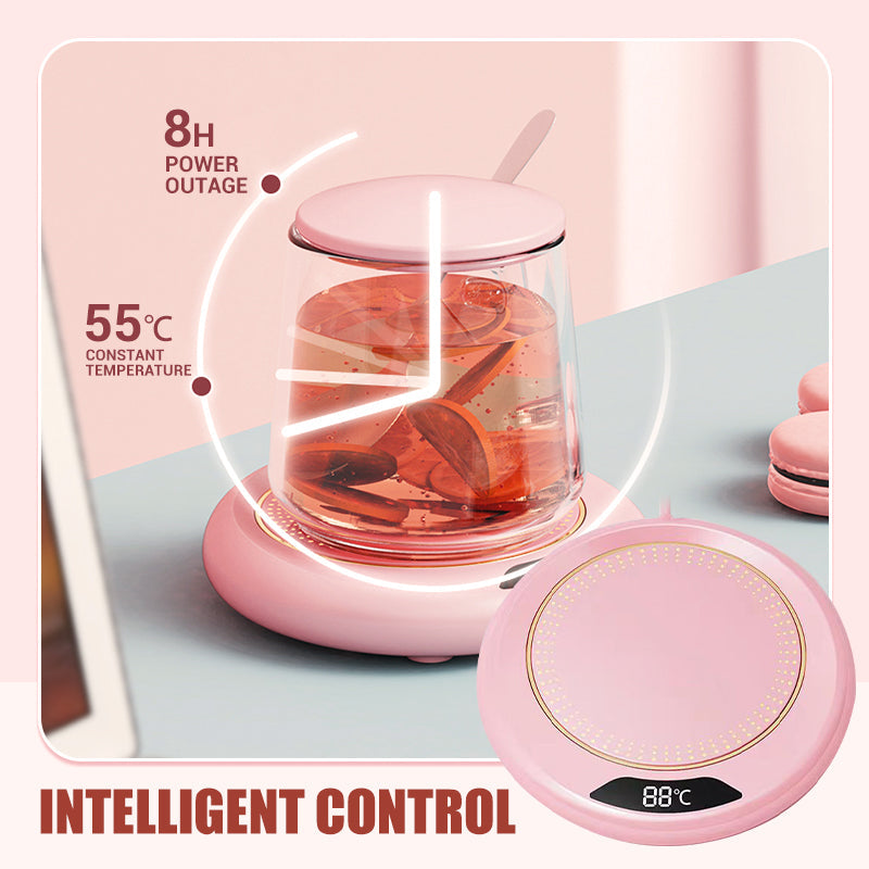 ☕ -50 % ! ✨ Chauffe-tasse électrique – 3 modes de température réglables, arrêt automatique intelligent après 8 heures, compatibilité avec les tasses à fond plat large et chauffage basse consommation de 20 W – 3 couleurs 🍵