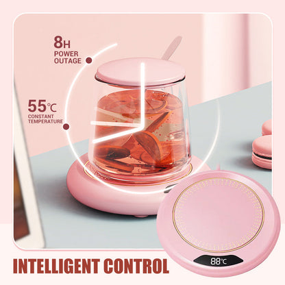 ☕ -50 % ! ✨ Chauffe-tasse électrique – 3 modes de température réglables, arrêt automatique intelligent après 8 heures, compatibilité avec les tasses à fond plat large et chauffage basse consommation de 20 W – 3 couleurs 🍵