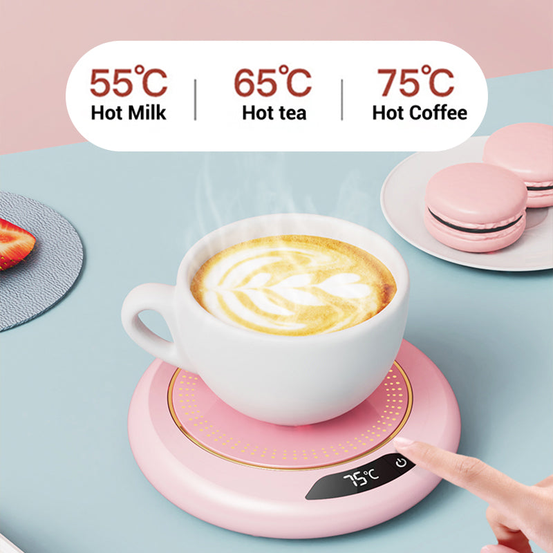 ☕ -50 % ! ✨ Chauffe-tasse électrique – 3 modes de température réglables, arrêt automatique intelligent après 8 heures, compatibilité avec les tasses à fond plat large et chauffage basse consommation de 20 W – 3 couleurs 🍵