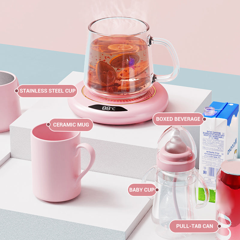 ☕ -50 % ! ✨ Chauffe-tasse électrique – 3 modes de température réglables, arrêt automatique intelligent après 8 heures, compatibilité avec les tasses à fond plat large et chauffage basse consommation de 20 W – 3 couleurs 🍵
