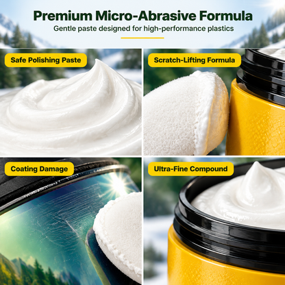 Kit de crème réparatrice pour rayures sur les verres, avec éponge, pour lunettes, lunettes de protection, écrans faciaux et visières de casque