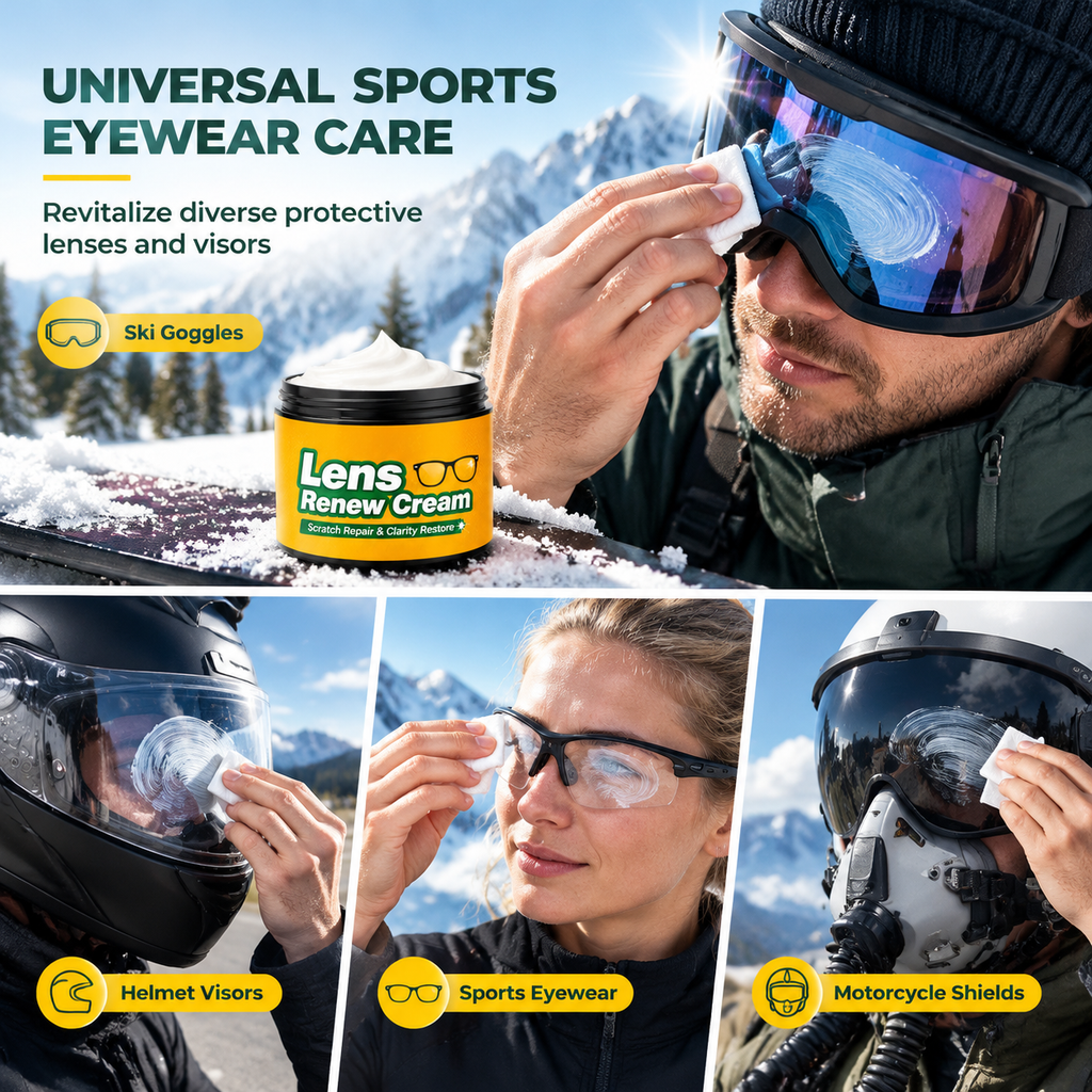 Kit de crème réparatrice pour rayures sur les verres, avec éponge, pour lunettes, lunettes de protection, écrans faciaux et visières de casque