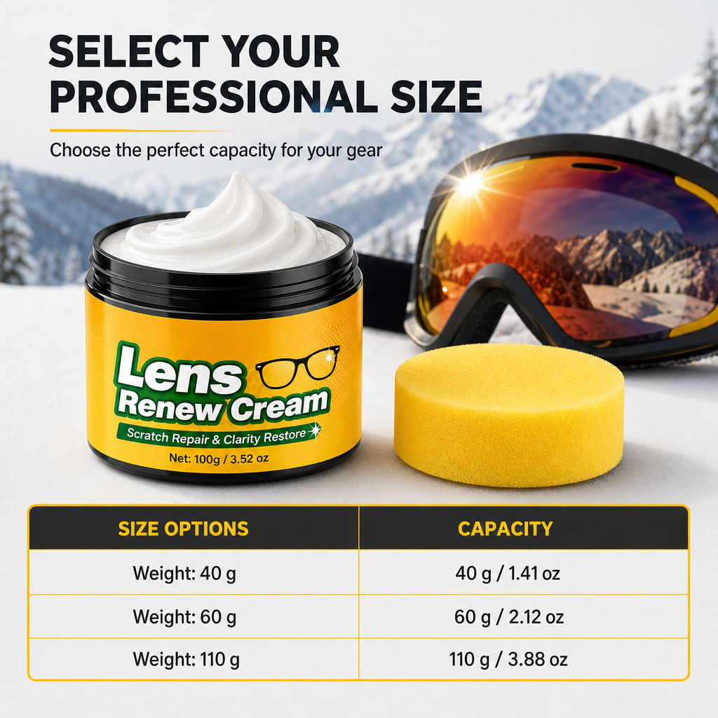 Kit de crème réparatrice pour rayures sur les verres, avec éponge, pour lunettes, lunettes de protection, écrans faciaux et visières de casque