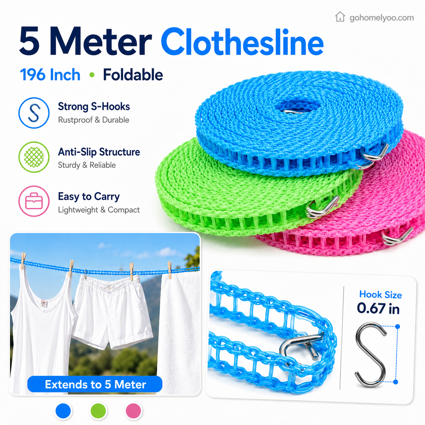 💥 1 acheté, 1 offert 🔗 Linge de linge anti-vent et antidérapant 👕 Finis les problèmes de linge par temps venteux 🌬️