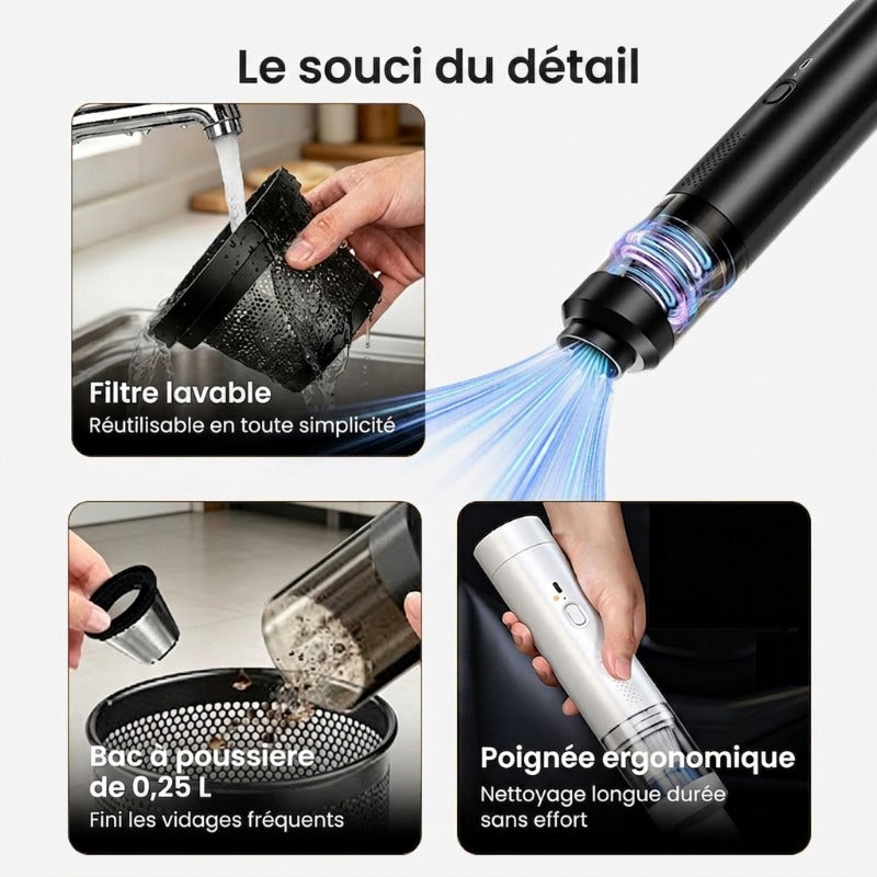 🚗 Vente chaude💖 Aspirateur de voiture sans fil Slim V8 Mate haute puissance 13000Pa/30AW