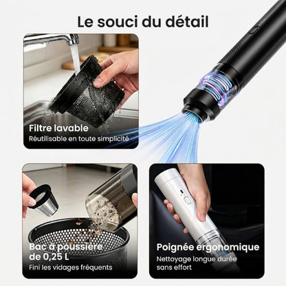 🚗 Vente chaude💖 Aspirateur de voiture sans fil Slim V8 Mate haute puissance 13000Pa/30AW
