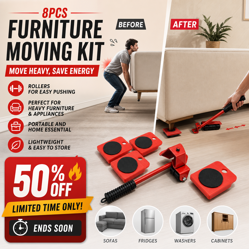 50% de Réduction – Kit de Levage et Déplacement de Meubles Lourds