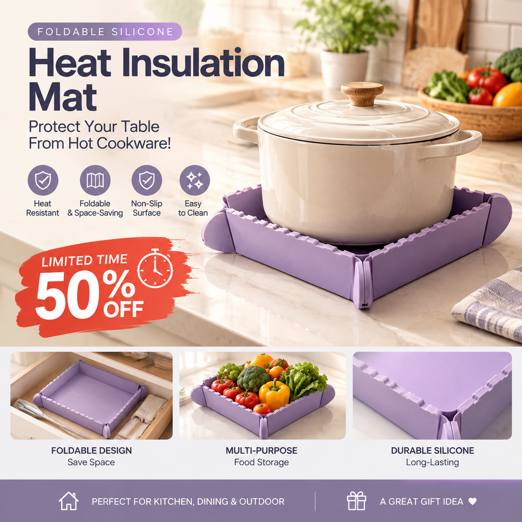 📢📢50 % DE RÉDUCTION !! ⏰Dessous-de-plat magnétique en silicone 🍳🧲 | Dessous-de-plat pliable et petit plateau de cuisine