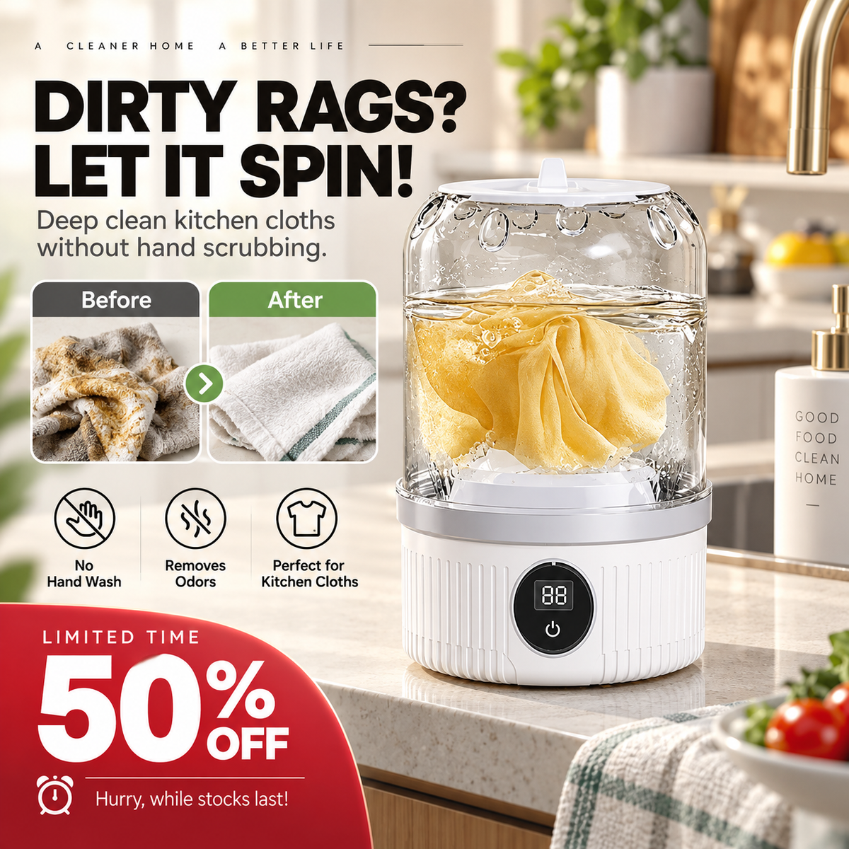 Offre limitée : 55 % de réduction 🎁 Ayez les mains libres 🥰 Mini-lave-linge à recharge sans fil